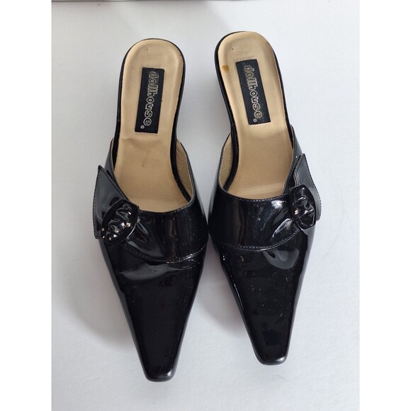 Vintage Y2K Dollhouse Darby Patent Leather Pointed Toe Mules Sz 9M Witchy Gothic - Picture 4 of 12